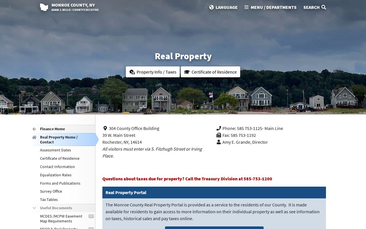 Town of Webster residents directory Monroe County real property portal